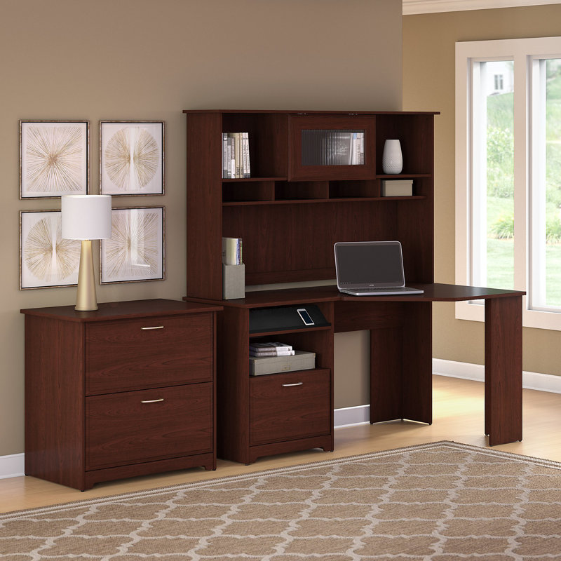 Red Barrel Studio Hillsdale Corner Executive Desk with Hutch & Lateral